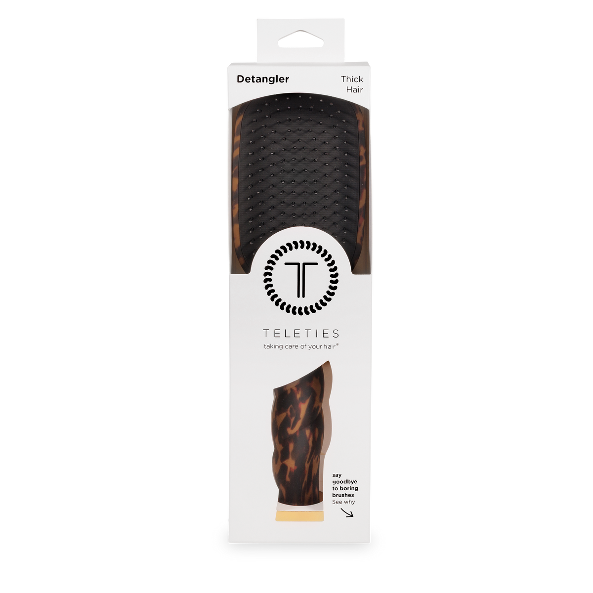 TELETIE Detangler Hair Brush for Thick Hair | Tortoise