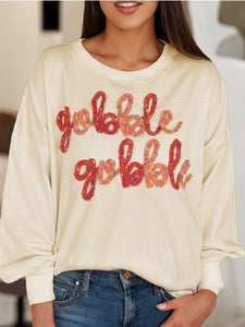 Gobble Gobble Confetti Pattern Sweatshirt