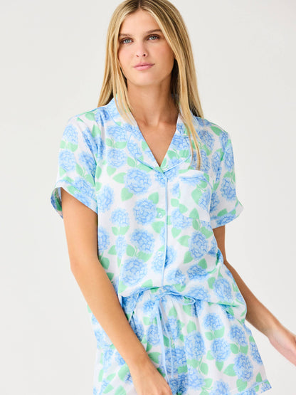Summerfair Blue Charlotte Satin Shorts Set