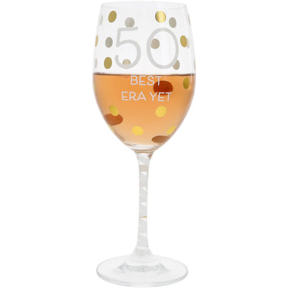 50th Gift Boxed 16 oz Crystal Wine Glass