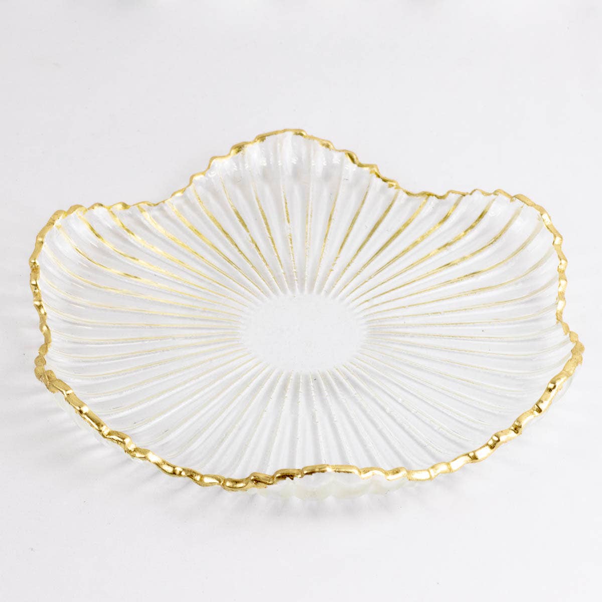 Clear & Gold Gatsby Glass Serving Platter
