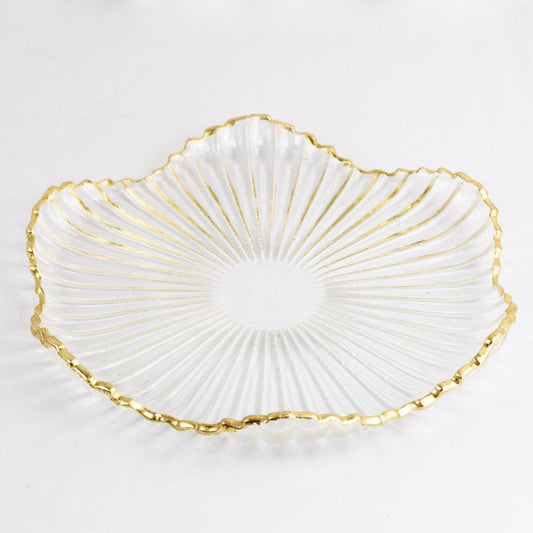 Clear & Gold Gatsby Glass Serving Platter