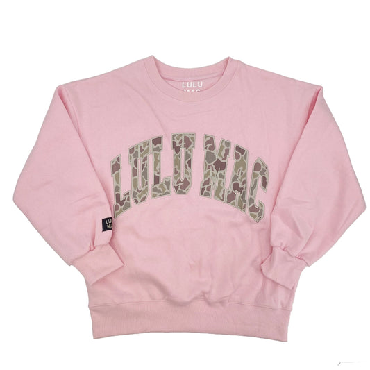 Lulu Mac Light Pink Camo Monogram Sweatshirt