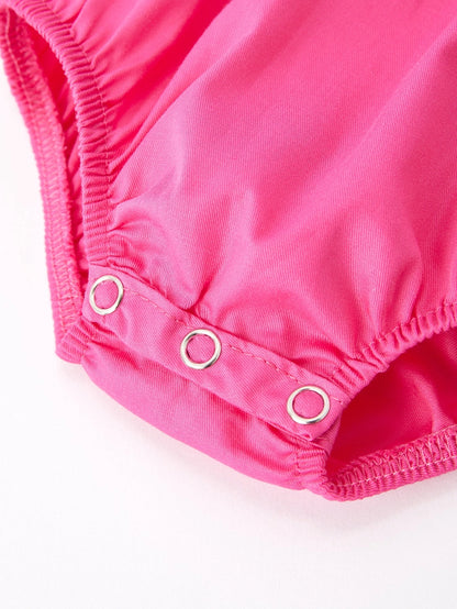 Baby Hot Pink Bow Smocking Romper
