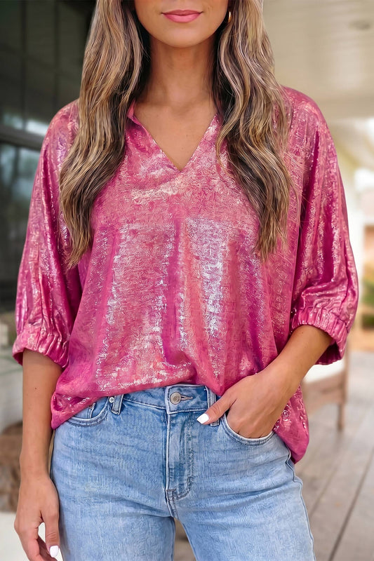 Midnight Glam Metallic Top