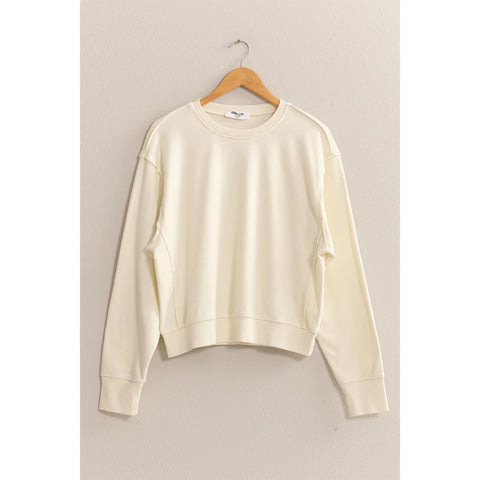 Cream Drop Shoulder Zoey Crewneck Sweatshirt