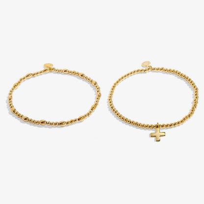 Gold-Tone Plated Have Faith Bracelet Set
