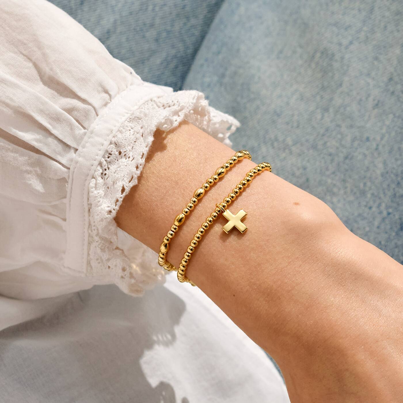 Gold-Tone Plated Have Faith Bracelet Set