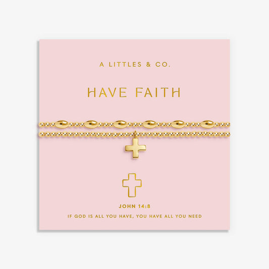 Gold-Tone Plated Have Faith Bracelet Set