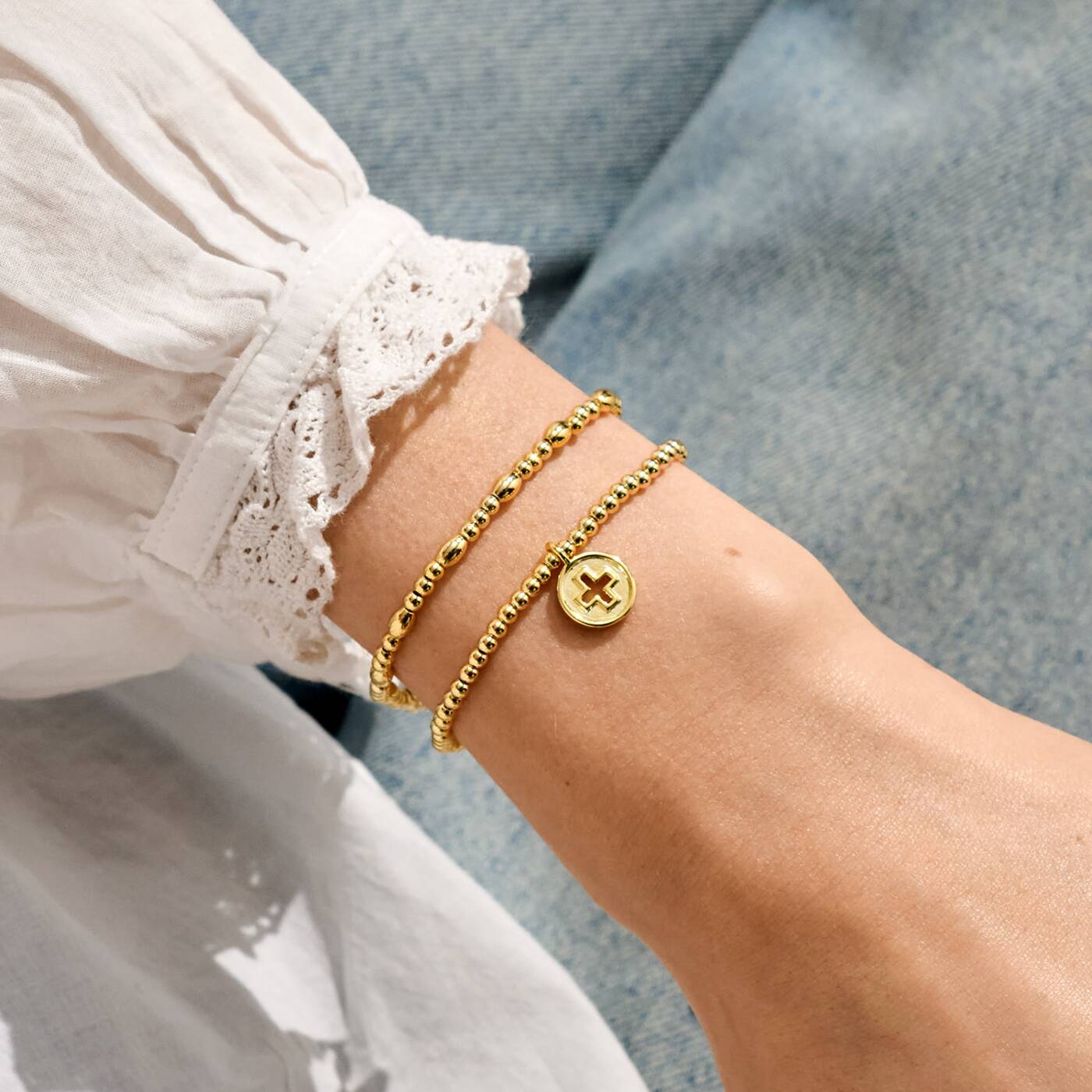 Gold-Tone Plated Walk By Faith Bracelet Set