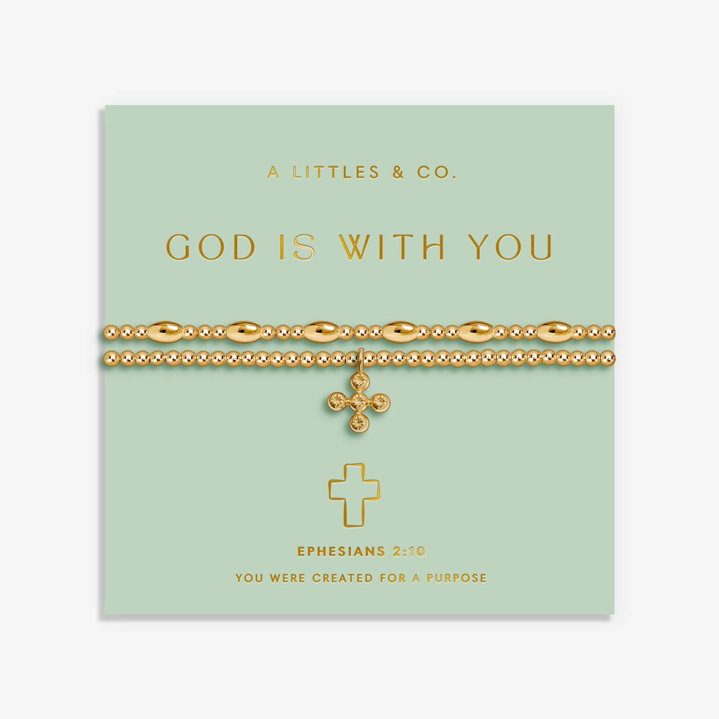 Gold-Tone Plated God Is With You Bracelet Set