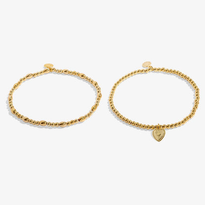 Gold-Tone Plated Love And Light Bracelet Set