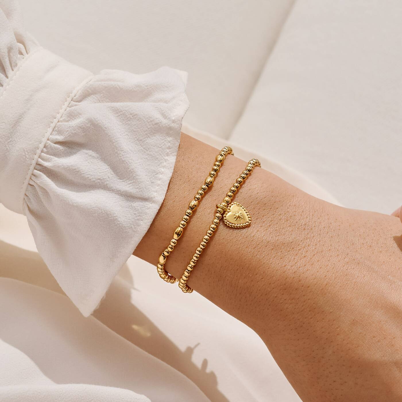 Gold-Tone Plated Love And Light Bracelet Set