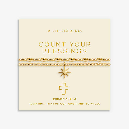 Gold-Tone Plated Count Your Blessings Bracelet Set