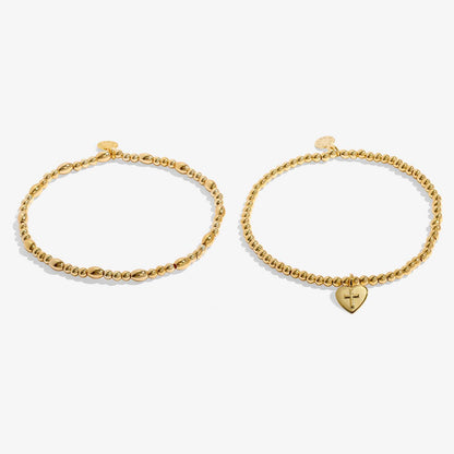 Gold-Tone Plated Believe Always Bracelet Set