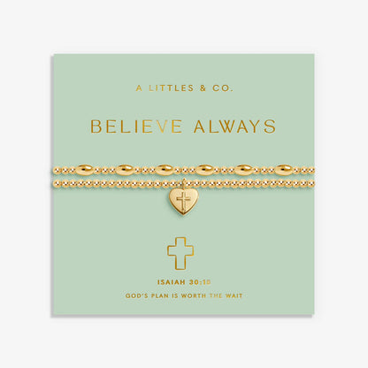 Gold-Tone Plated Believe Always Bracelet Set