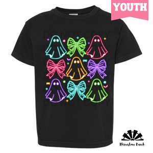 Youth Black Neon Halloween Coquette Tee