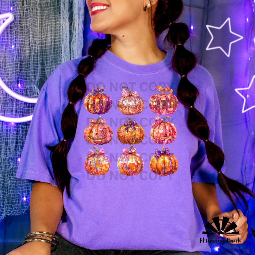 Violet Pumpkin Disco Coquette Tee