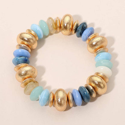 Chunky Mixed Disc Beaded Stretch Bracelet