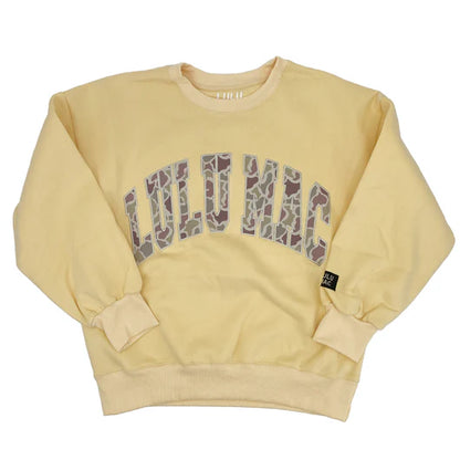 Lulu Mac Butter Camo Monogram Sweatshirt