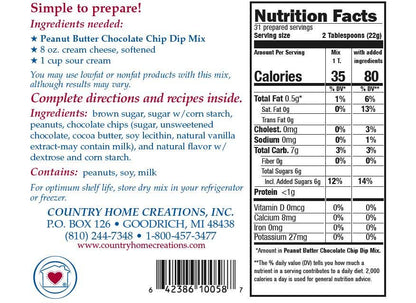Peanut Butter Chocolate Chip Dip Mix