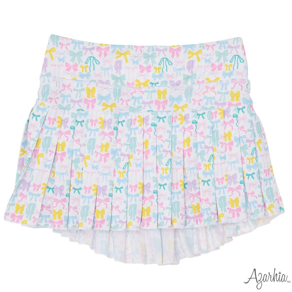 Youth Pastel Bows Mini Pleat Skort