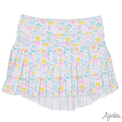 Youth Pastel Bows Mini Pleat Skort