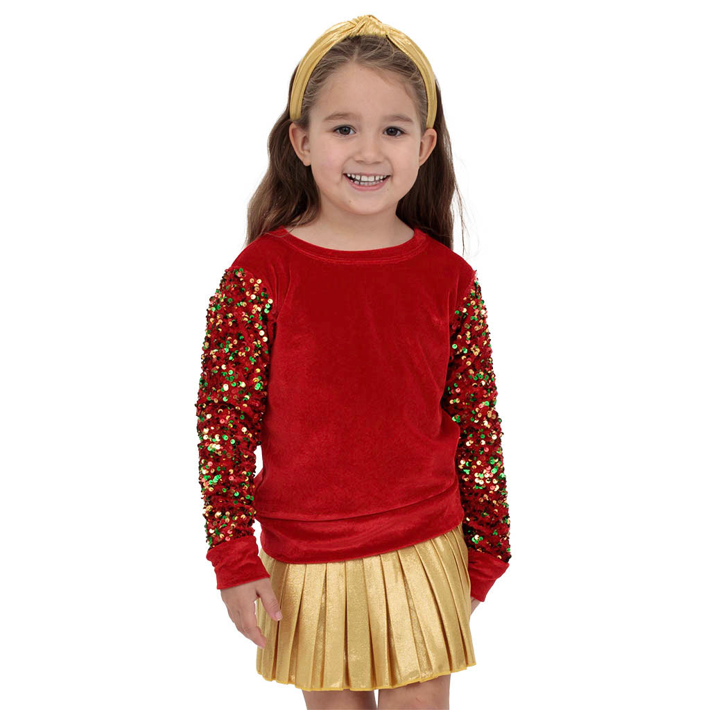 Youth Shimmer Gold Mini Pleated Skort