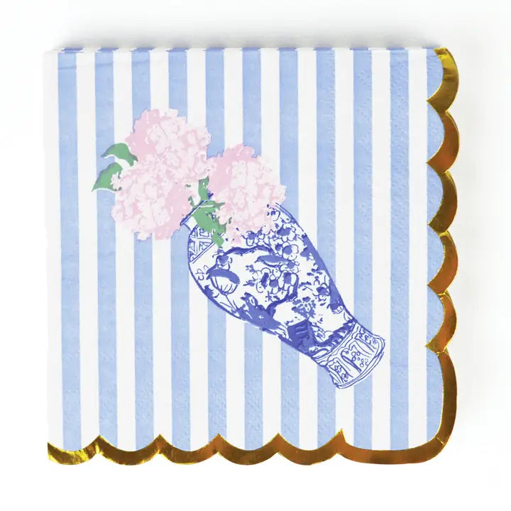 Ginger Jar Rose Paper Beverage Napkin Pack