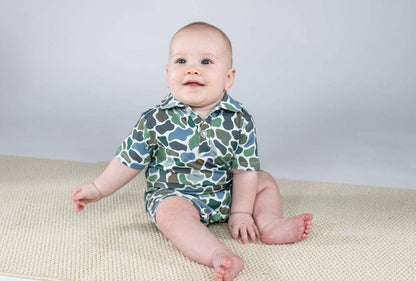 Pebble Camo Short Sleeve Polo Romper