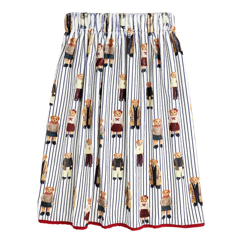 Navy Stripes + Bears with Bow Spa Wrap