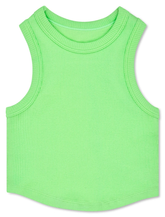 Youth Apple Green Cropped Racer Back Top