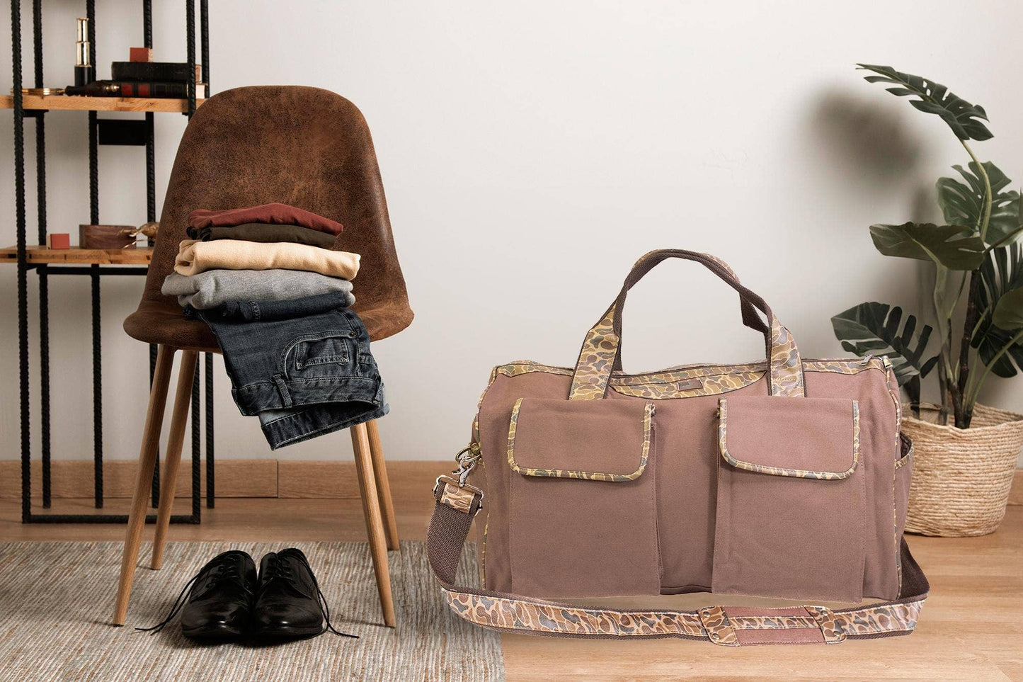 Brown & Tan Buck Camo Weekender Bag