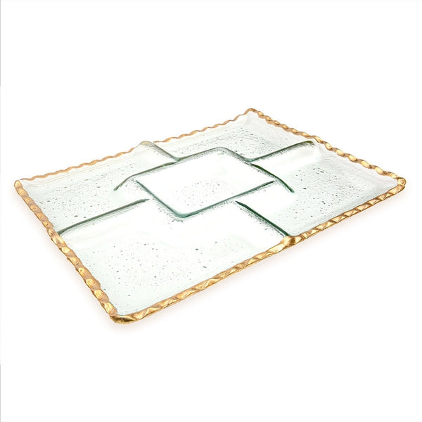 Gold & Clear Bonaparte Chip and Dip Serving Tray