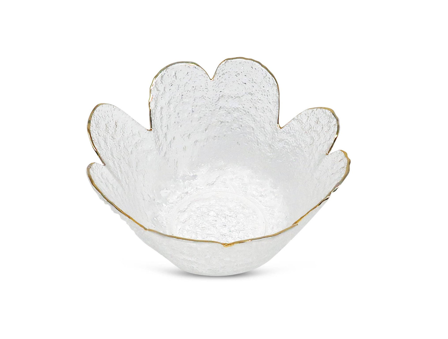 Medium Gold Rim Flower Shaped Bowl
