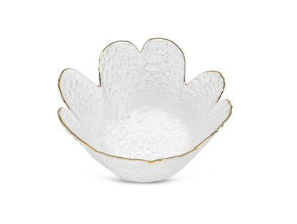 Medium Gold Rim Flower Shaped Bowl