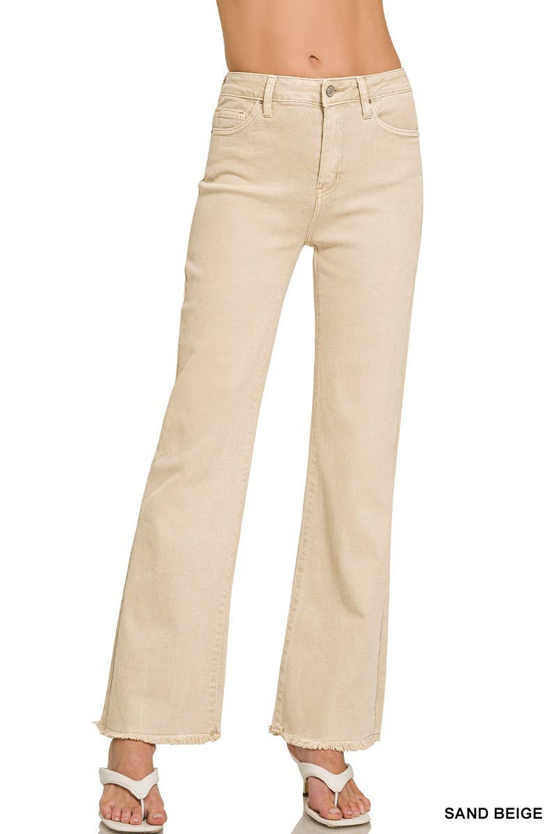 Acid Washed Straight Pants