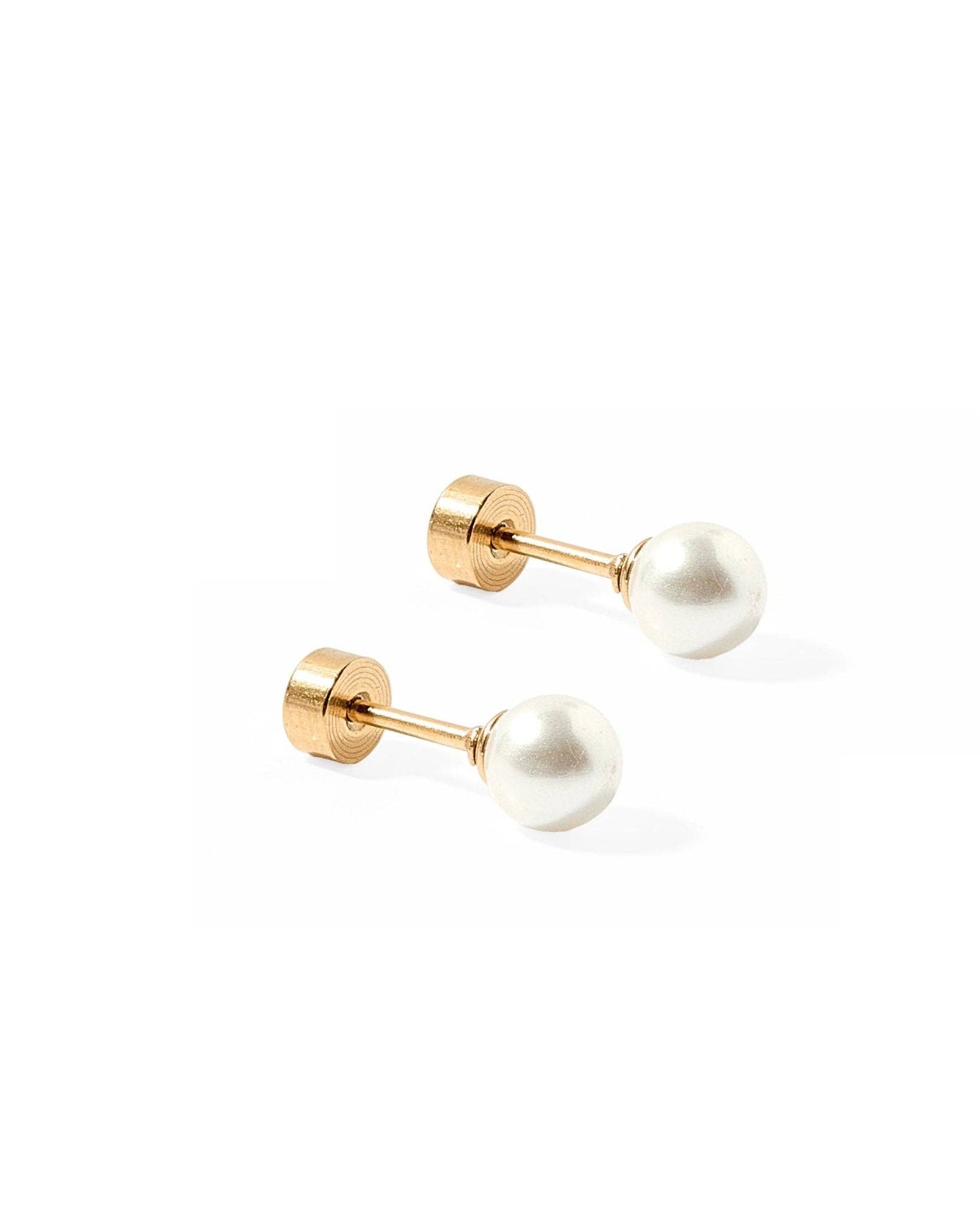 Payton Pearl White 5mm Screwback Stud Earrings