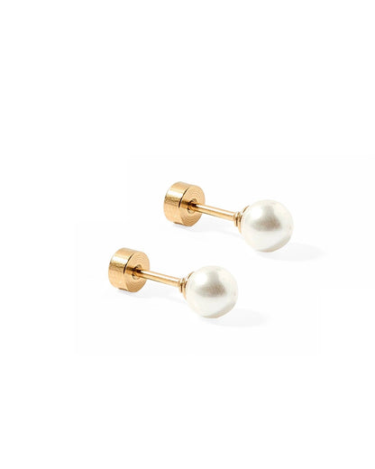 Payton Pearl White 5mm Screwback Stud Earrings