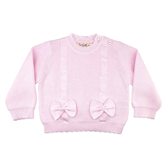 Light Pink Bow Lightweight Knit Sweater