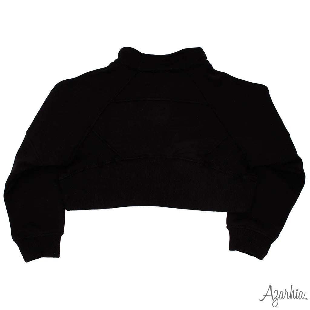 Youth Black 1/4 Zip Cropped Sweatshirt