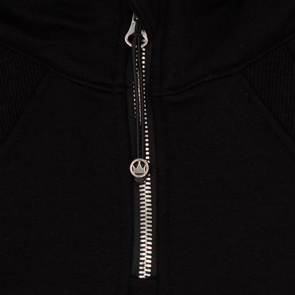 Youth Black 1/4 Zip Cropped Sweatshirt