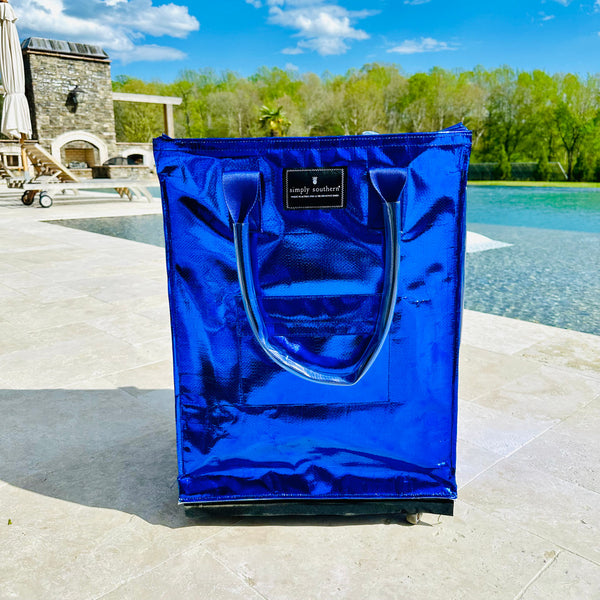 Blue Rolling Tote Bag