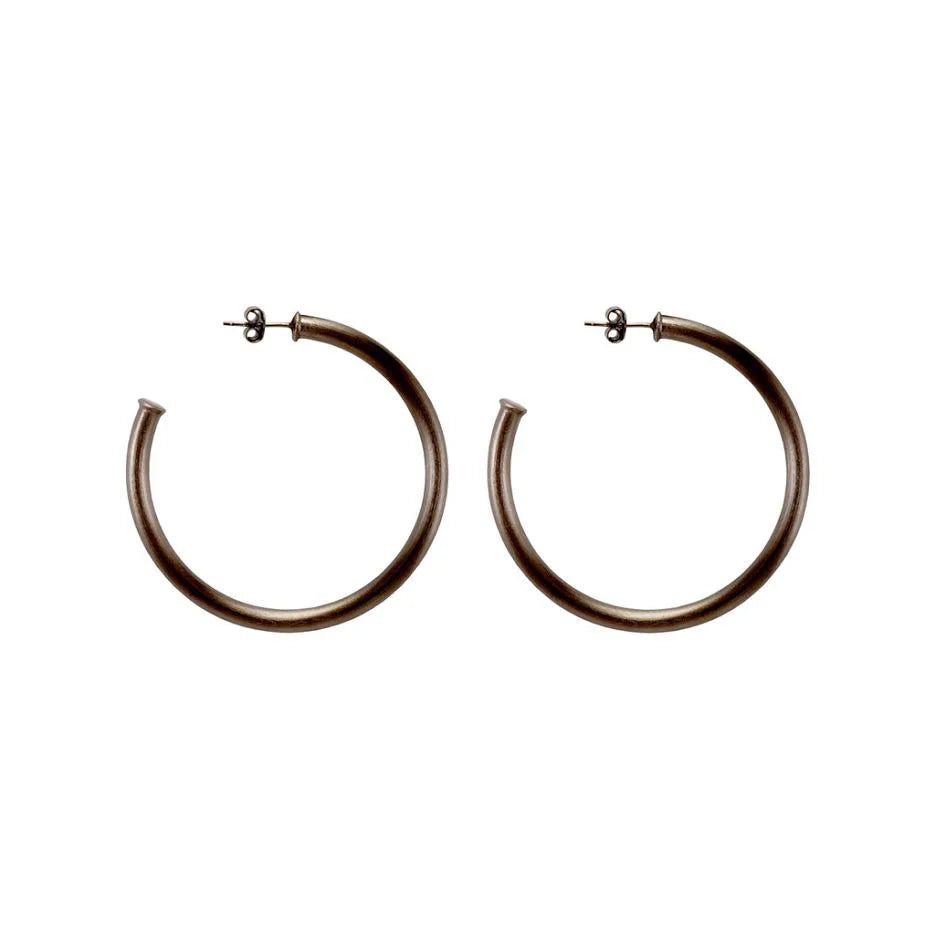 Petite Everybody's Favorite Hoops - Brushed Gun Metal