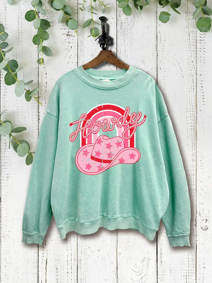 Washed Mint Cowboy Rope Sweatshirt