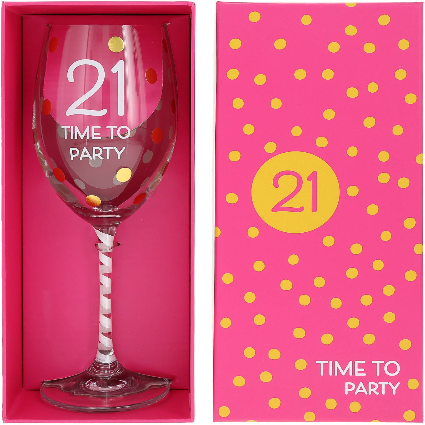 21st Gift Boxed 16 oz Crystal Wine Glass