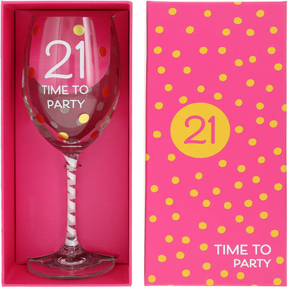 21st Gift Boxed 16 oz Crystal Wine Glass