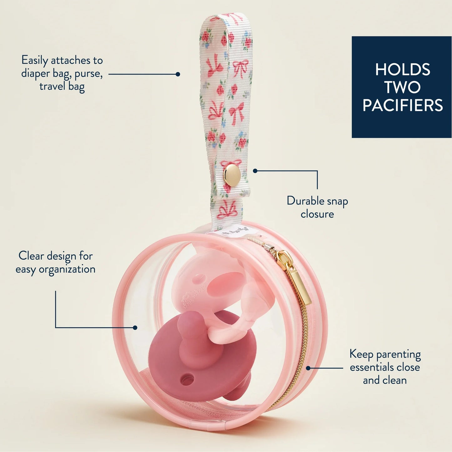 Itzy Ritzy Clear Paci Case - Bows