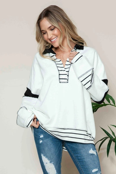 Black & White Striped Ezla Top