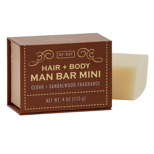 Man Bar Miniature Hair + Body Soap - Cedar & Sandalwood